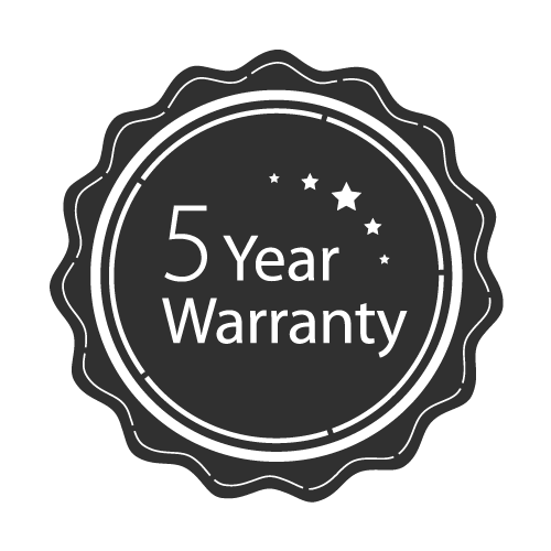 5-year warranty badge