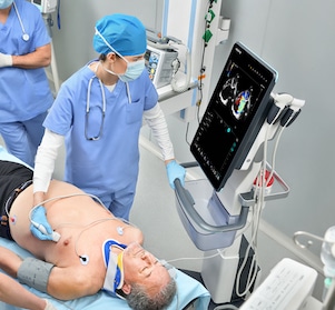 ultrasound machine in use